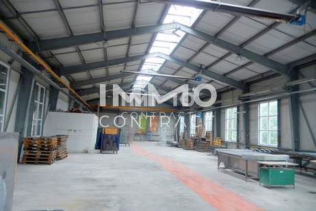 Große Lagerhalle auch beheizbar und Nebentrakt mit 740 m² Nutzfläche (Einfahrtstor 350x470) Industrieboden., Gewerbeobjekt-miete, 2.970,00,€, 3322 Amstetten