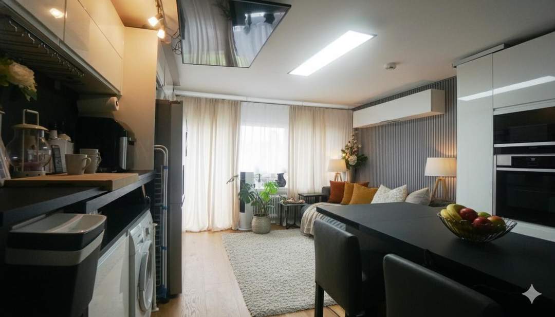 Wohnen in Top-Lage: Großzügige Großraumgarçonnière mit Balkon und Designer-Ausstattung