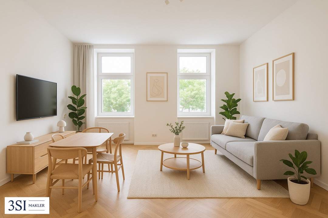 Elegante 3-Zimmer-Wohnung mit Parkblick – Erstbezug im revitalisierten Altbau