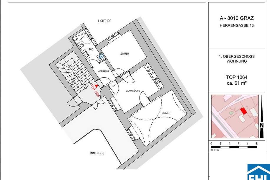 Lifestyle pur: Graz City Living mit allem vor der Tür, Wohnung-miete, 895,00,€, 8010 Graz(Stadt)