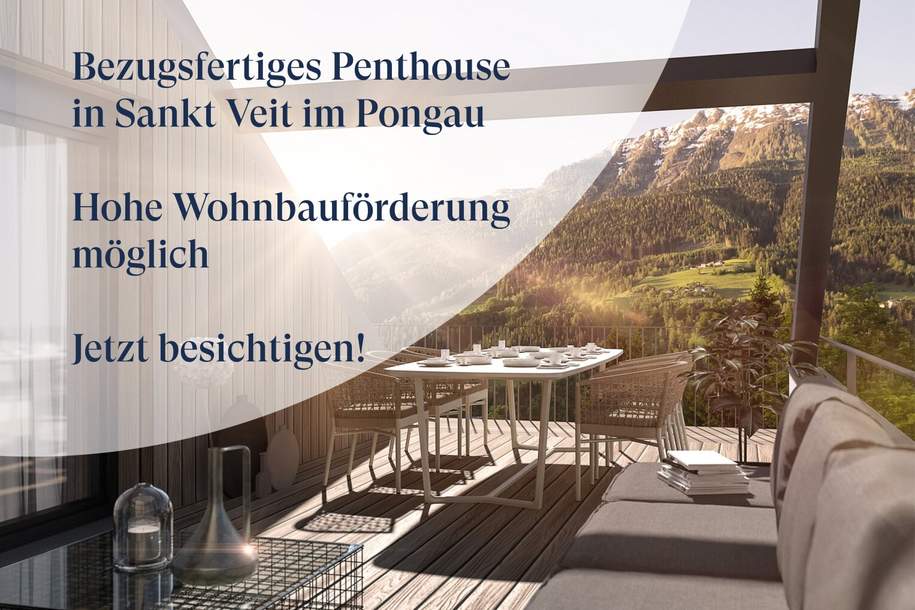 PREISREDUKTION! JETZT BESICHTIGEN: Traumhaftes Penthouse in Sankt Veit im Pongau, Wohnung-kauf, 850.000,€, 5621 Sankt Johann im Pongau