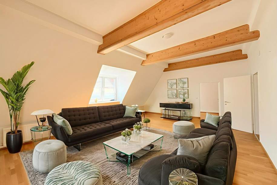 1080! UNBEFRISTET! 5 ZIMMER ! Schönes und frisch saniertes DG mit Balkon!, Wohnung-miete, 3.784,28,€, 1080 Wien 8., Josefstadt