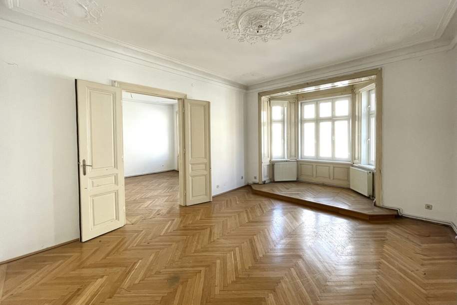 150m zum Schloss Schönbrunn | Heller Stilaltbau mit Erker | 2 Min. zur U4, Wohnung-kauf, 440.000,€, 1120 Wien 12., Meidling