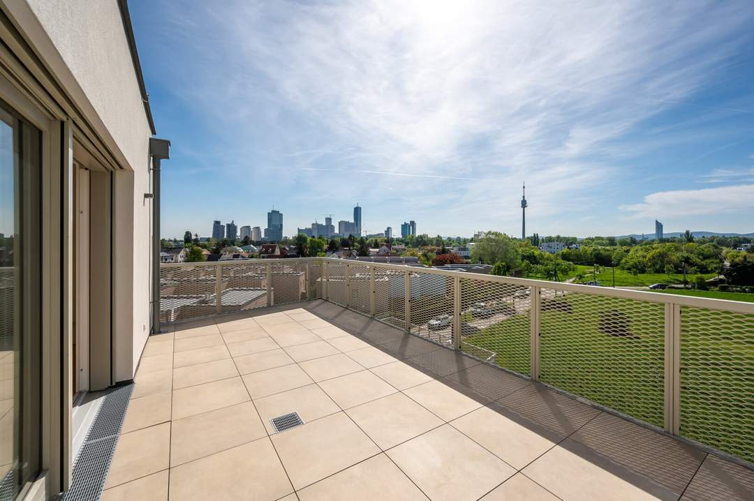 WIENER WASSER WOHNEN: Atemberaubende 4-Zimmer Neubauwohnung mit Terrasse, Balkon und Dachgarten an der Alten Donau