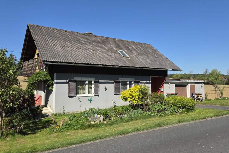 Älteres Wohnhaus mit angebauter Doppelgarage im Freiland, Haus-kauf, 128.000,€, 8093 Südoststeiermark