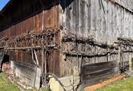 Bauernhof mit großem Nebengebäude und Garten