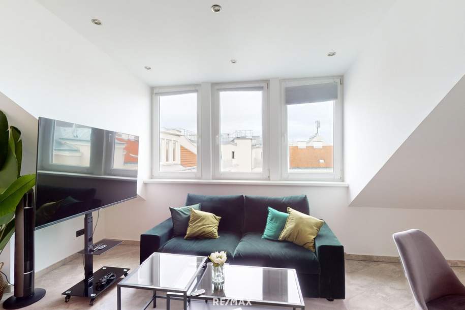 Bereit für die Airbnb Vermietung! Helle DG-Wohnung | 1,5 Zimmer in 2 Himmelsrichtungen ausgerichtet, Wohnung-kauf, 297.000,€, 1120 Wien 12., Meidling