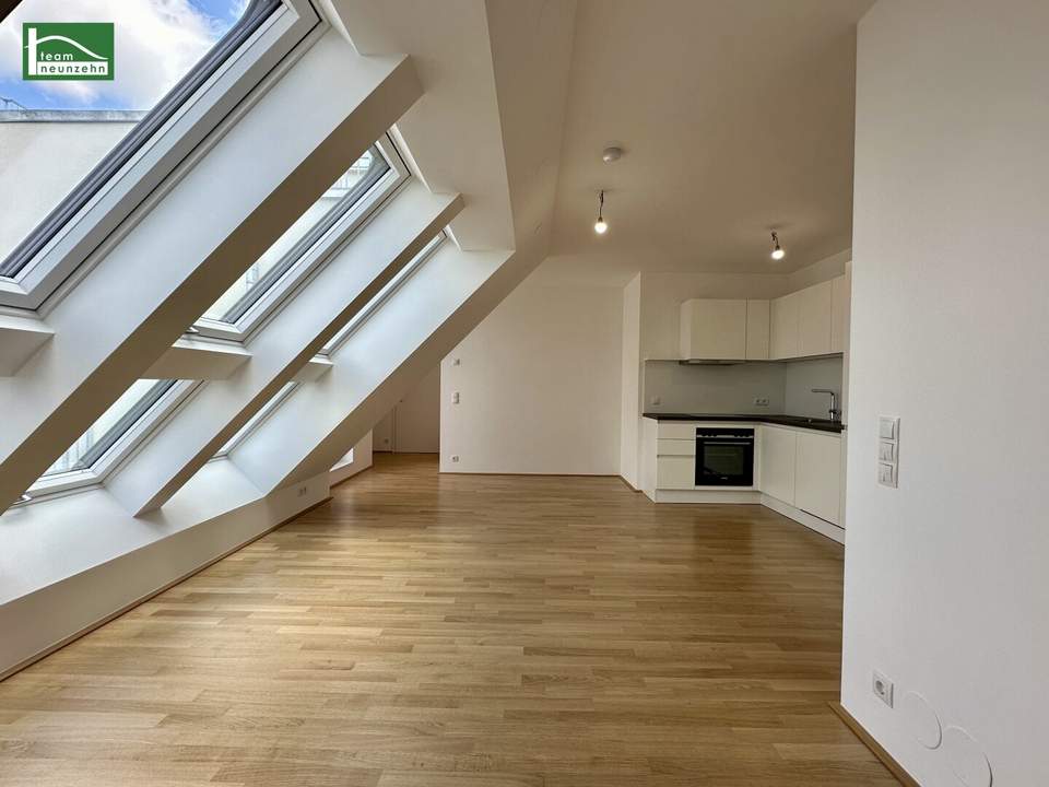 Moderne 2-Zimmer Dachgeschosswohnung mit Klimaanlage, Einbauküche und Terrasse in Toplage! - JETZT ZUSCHLAGEN