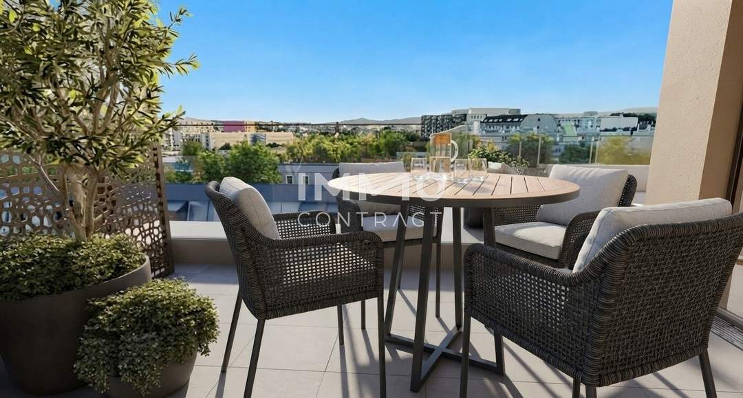 Wunderschöne 2 Zimmerwohnung mit Dachterrasse! Westseitig und im letzten Stock ohne Schrägen!
