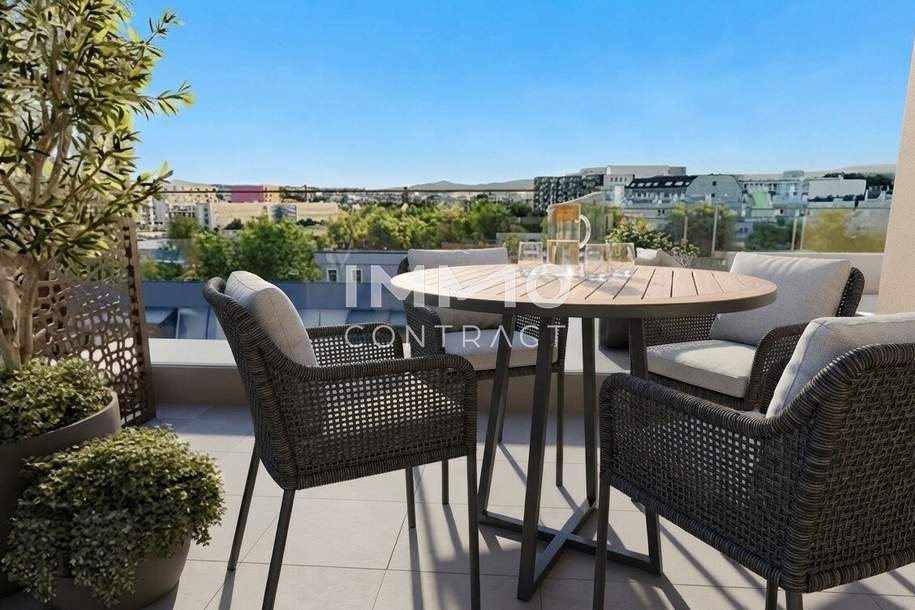 Wunderschöne 2 Zimmerwohnung mit Dachterrasse! Westseitig und im letzten Stock ohne Schrägen!, Wohnung-kauf, 268.770,€, 1230 Wien 23., Liesing