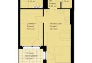 2-Zimmer-Wohnung inkl hochwertiger Markenküche, Außenfläche und Kellerabteil / K2-15