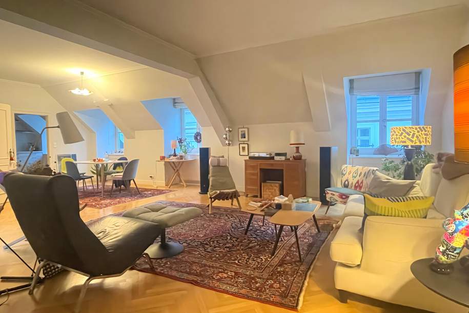 RESERVIERT - GROßZÜGIGE 3 -ZIMMER-MANSARDENWOHNUNG IM STADTPALAIS, Wohnung-miete, 3.498,06,€, 1010 Wien 1., Innere Stadt