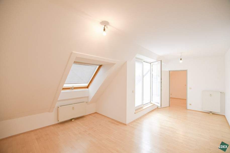 Helle 2-Zimmer-Dachgeschosswohnung mit Terrasse nähe U4 Braunschweiggasse, Wohnung-miete, 1.002,22,€, 1140 Wien 14., Penzing