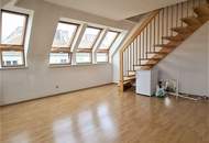 DACHGESCHOSS, AUGARTEN-NÄHE, 87 m² Maisonette mit 10 m2 Terrasse, Wohnküche, 2 Zimmer, Galerie, 2 Bäder, Rembrandtstraße
