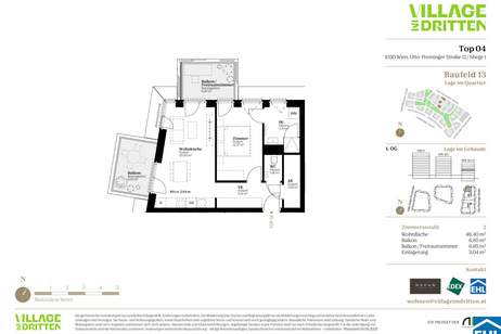 URBAN DAHEIM - VILLAGE IM DRITTEN, Wohnung-kauf, 354.000,€, 1030 Wien 3., Landstraße
