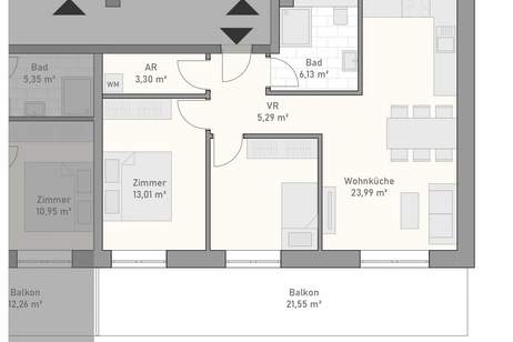 Wohnen im grünen mit Bergblick H1 - Top 4, Wohnung-kauf, 248.000,€, 5152 Salzburg-Umgebung