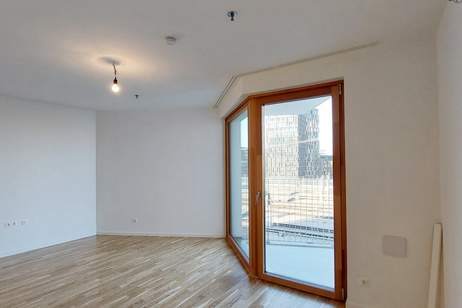 Sonnwendviertel: 1-Zimmer-Wohnung mit Balkon im 19. OG – Fitnessraum, Co-Working & Rooftop-Terrasse inklusive!, Wohnung-miete, 1.099,00,€, 1100 Wien 10., Favoriten