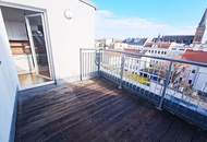 SPECKBACHERGASSE, 53 m2 Dachgeschoß mit 12 m2 Terrasse, 2 Zimmer, Komplettküche, Wannenbad, Parketten, Fernblick