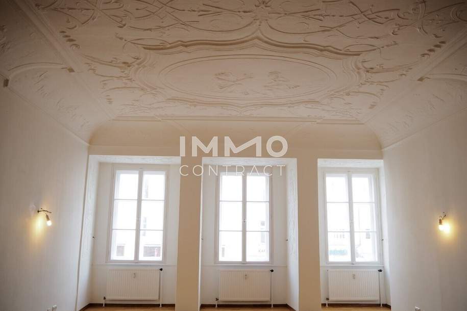 Elegante Loft-Wohnung mit Stuckdecken & Intarsientüren, Wohnung-miete, 738,06,€, 4600 Wels(Stadt)