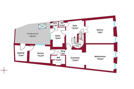 Wohn- und Geschäftshaus auf drei Ebenen I EG mit Geschäft, Auslagen und Lager I darüber 2 große Büro-/oder Wohnetagen, Gewerbeobjekt-kauf, 1.395.000,€, 1190 Wien 19., Döbling