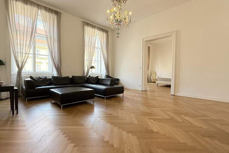 Prachtvolle Beletage mit Balkon in Bestlage am Rochusmarkt!, Wohnung-miete, 3.000,00,€, 1030 Wien 3., Landstraße