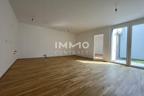 Hofseitige Gartenwohnung mit zwei sonnigen Terrassen & zwei Bädern – Erstbezug BEIM DONAUUFER, Wohnung-kauf, 259.500,€, 1210 Wien 22., Donaustadt