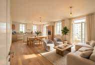 Modern gestaltete Altbauwohnung mit großzügigem Wohnbereich und südseitigen Außenflächen