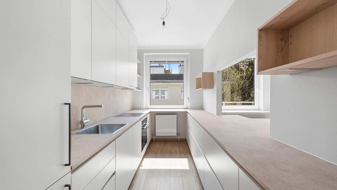 Rooftop ruft: "Terrasse 73m2, Balkon 16m2, die top sanierte Wohnung 90m2!"