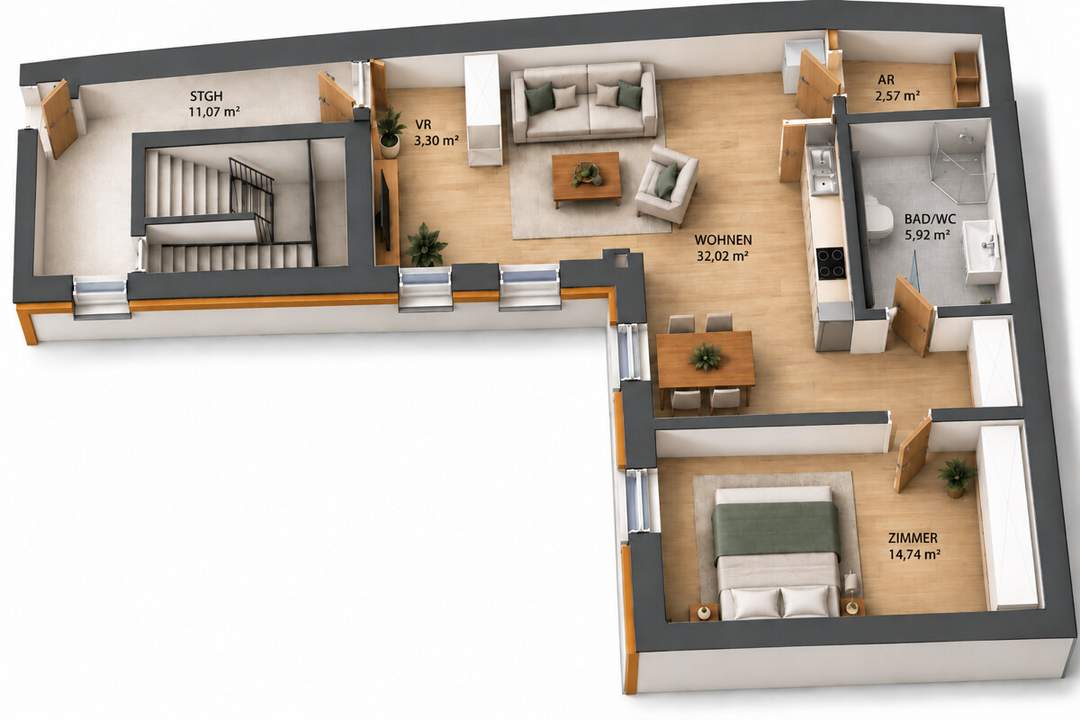 2-Zimmer-Wohnung in zentraler Lage mit Garagenplatz