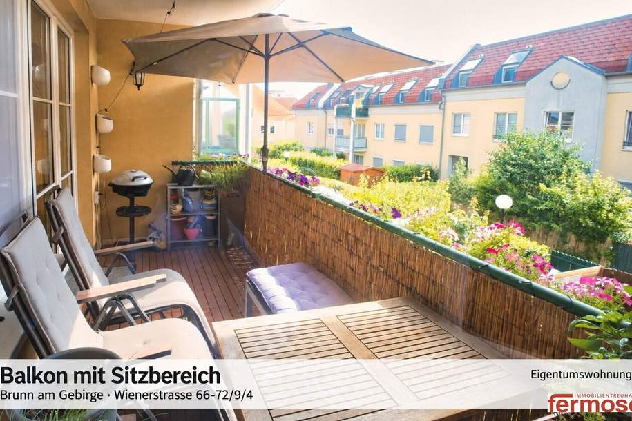 Ruhige &amp; Moderne 2-Zi-Wohnung in Brunn am Gebirge mit Balkon, Garage &amp; Klimaanlage – € 295.000, Wohnung-kauf, 295.000,€, 2345 Mödling