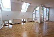 TOPLAGE, BÖRSE-NÄHE, klimatisierte 157 m2 Maisonette mit 18 m2 Terrasse, 4 Zimmer, Küche, Wintergarten, 2 Bäder, Zelinkagasse