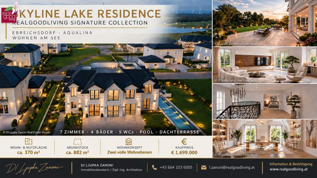 DAS BESONDERE HAT HIER RAUM. Designvilla zwischen See und Golf | Ebreichsdorf · Aqualin