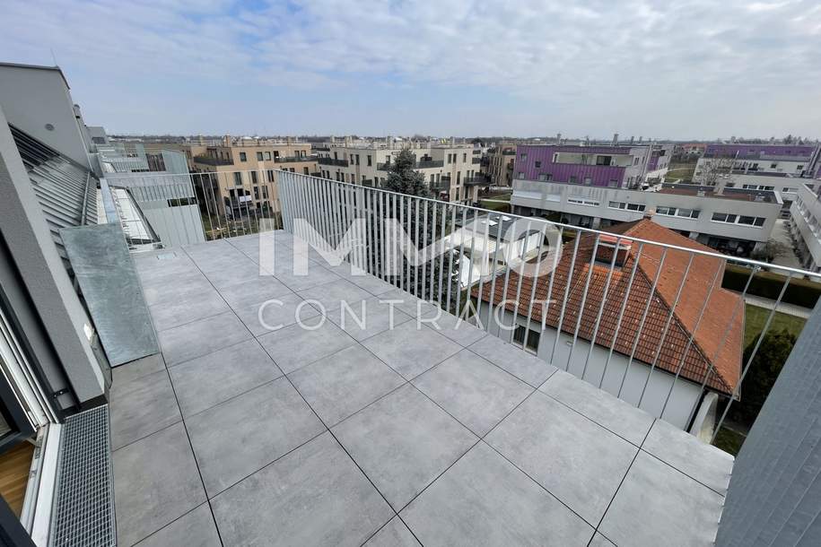 Zwei Dachterrassen, Kühlung & 2 Monate mietfrei: attraktive 3-Zimmer-DG-Wohnung, Wohnung-miete, 1.499,00,€, 1220 Wien 22., Donaustadt