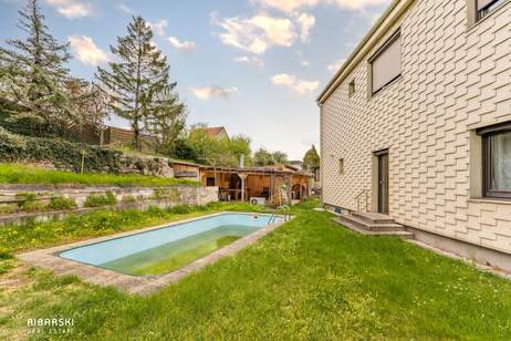 Sonnige Liegenschaft mit Traumgarten, Pool und Grillplatz - Schneebergblick vom Balkon, Haus-kauf, 465.000,€, 2542 Baden