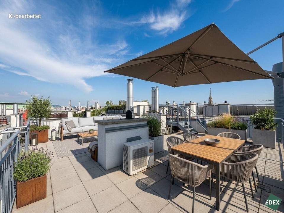 Exklusive DG-Maisonette mit Terrasse und spektakulärem Weitblick über Wien
