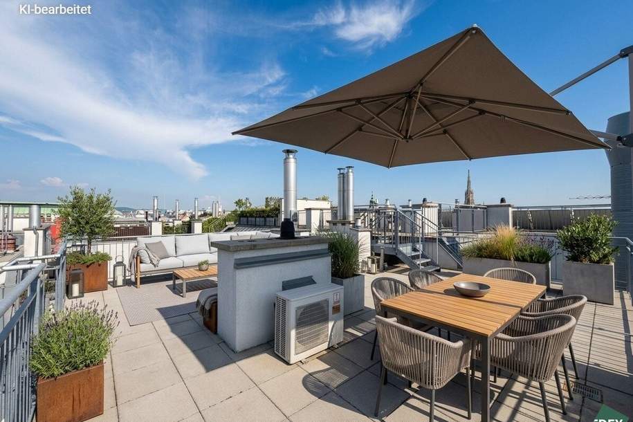 Exklusive DG-Maisonette mit Terrasse und spektakulärem Weitblick über Wien, Wohnung-miete, 3.490,00,€, 1010 Wien 1., Innere Stadt