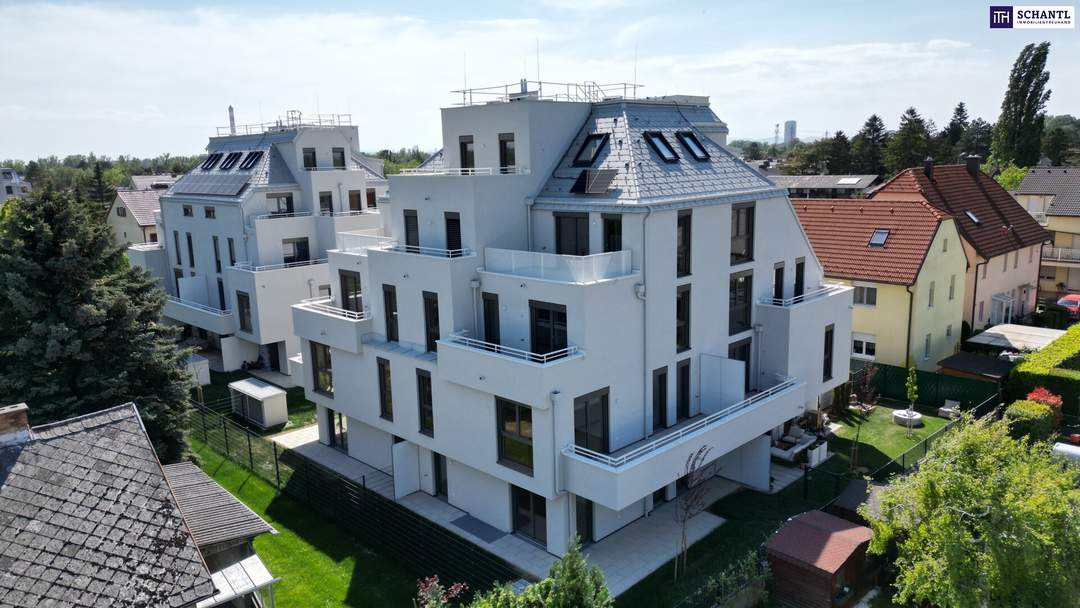 Coming home...! Lebens(t)raum Erfüller - Klimaaktiv Bronze! 3 Zimmer + Riesiger Balkon + Luftwärmepumpe und Solaranlage + Grün- und Ruhelage + Garage! Wiens schönste Wasser-Platzl ums Eck!