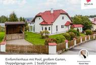 Großzügig Wohnen in traumhafter Lage | Einfamilienhaus in Saaß/Garsten mit Pool, großem Garten, Doppelgarage uvm.