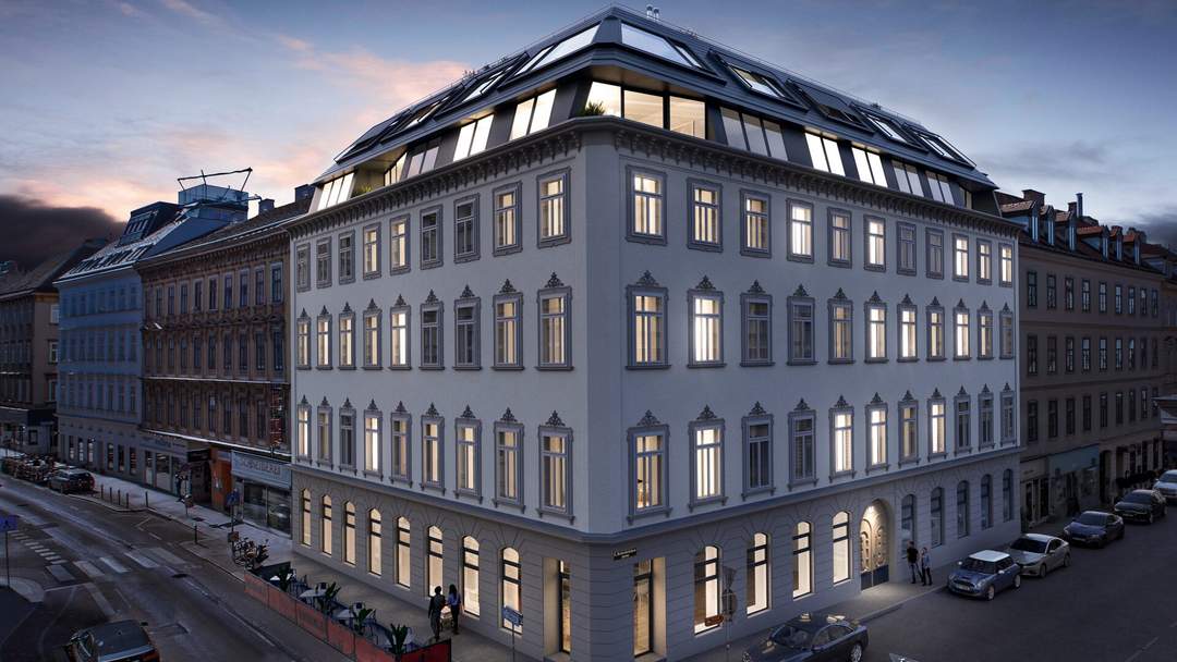 ESSENZ NO. 1 - Die neue Avantgarde des Wohnens - Traumhafte Erdgeschoß-Terrassen-Wohnung mit Gewölbedecke in revitalisiertem Altbau