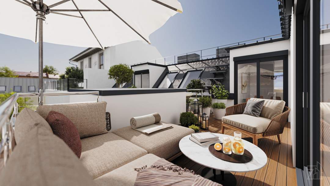 ERSTBEZUG - PROVISIONSFREI! Exklusive Dachgeschoßmaisonette mit hofseitiger Terrasse beim Stadtpark
