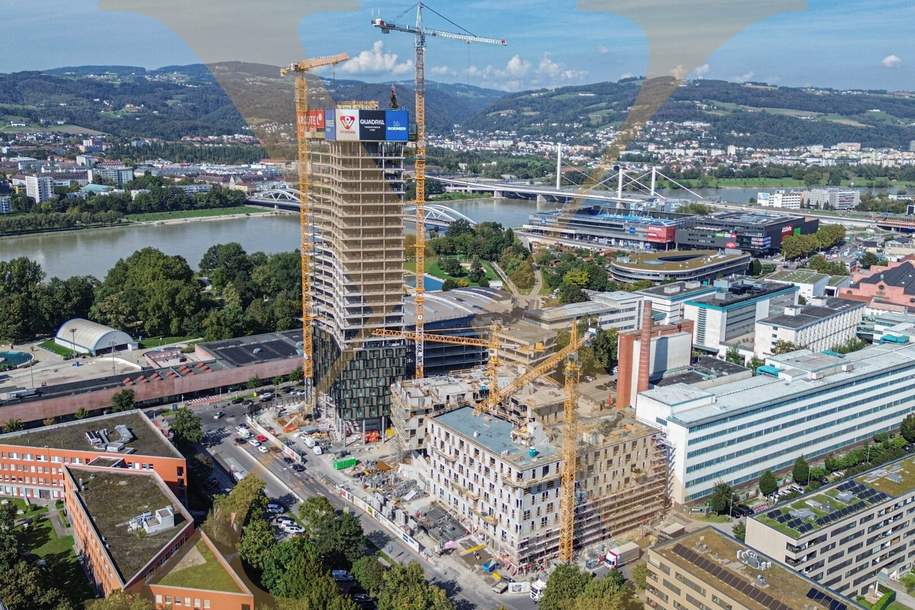 QUADRILL TOWER Tabakfabrik! Neubau-Büroflächen ab ca. 374m²!, Gewerbeobjekt-miete, 4020 Linz(Stadt)