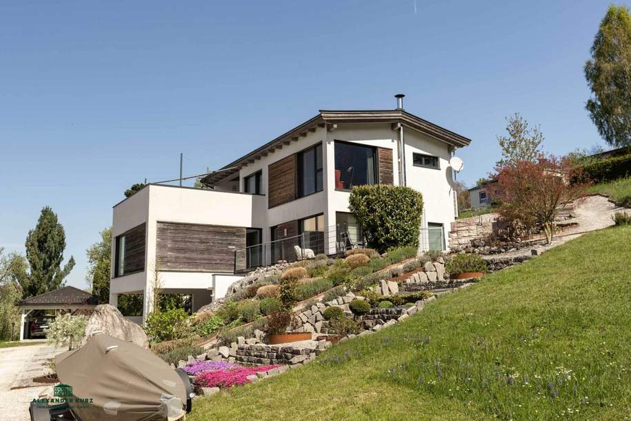Weitblick &amp; Ruhe pur – modernes Wohnhaus in Bestlage über dem Attersee, Haus-kauf, 1.550.000,€, 4853 Vöcklabruck