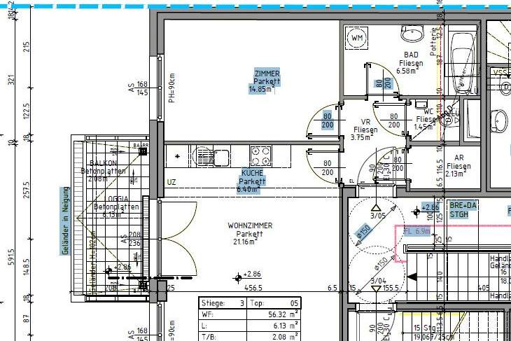 2-Zimmer-Wohnung Neubau inkl. Küche, Loggia, Balkon und Kellerabteil - Gehweite Kagraner Platz U1 /KP22 3-05, Wohnung-miete, 1.099,99,€, 1220 Wien 22., Donaustadt