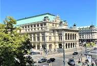 STAATSOPER-BLICK, Opernring, klimatisierte 5 Zimmer, Stehbalkon, Komplettküche, Badezimmer, teilweise Flügeltüren, Parketten