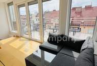 Luxuriöse zweistöckige Wohnung mit atemberaubendem Stadtblick + Balkon und geräumiger Terrasse! 15. Bezirk! U3