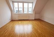 VIKTORGASSE, FERNBLICK, 84 m2 Dachgeschoß mit 30 m2 Terrasse, 2 Zimmer, Wohnküche, 2 Bäder, Parketten, U1-Nähe