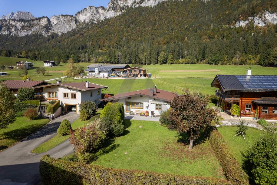 Bungalow mit Entwicklungspotenzial in idyllischer Naturlage mit Bergblick, Haus-kauf, 1.490.000,€, 6380 Kitzbühel
