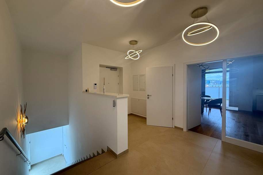 Luxus Penthouse mit Outdoor-Jacuzzi wird komplett möbliert vermietet // Luxury penthouse with outdoor Jacuzzi available for rent, fully furnished //, Wohnung-miete, 3.498,00,€, 1220 Wien 22., Donaustadt