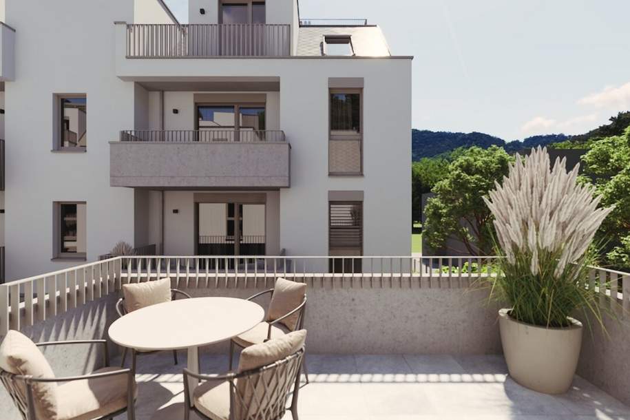 Abkühlen im hauseigenen Pool .... Ihre Traumwohnung mit Terrasse oder Garten und Fernblick Nähe Maurer Wald PROVISIONSFREI !!, Wohnung-kauf, 411.897,€, 1230 Wien 23., Liesing