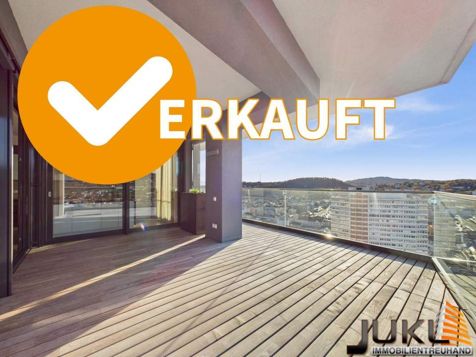 LINZ/URFAHR (BRUCKNER TOWER): EINE PERFEKTE WOHNKOMPOSITION-EIGENTUMSWOHNUNG 129,09 m² Wohnfläche + 64,15 m² Balkon + Tiefgaragenstellplätze